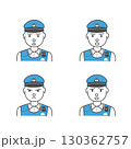 男性の警察官 表情4種 v2 130362757