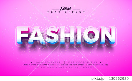 Fashion 3D Text Effect Design Editable and Scalable Vector Graphic Style Effect with Shadow and Bold Colorful Lettering on Pink Background. Premium Business Typography Illustration Mockup Template for Fashion 3D Text Effect Design Editable and Scalable Vector Graphic Style Effect with Shadow and Bold Colorful Lettering on Pink Background. Premium Business Typography Illustration Mockup Template for 130362929