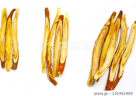 Liquorice root herbs, herbal slices Liquorice root herbs, herbal slices 130362969