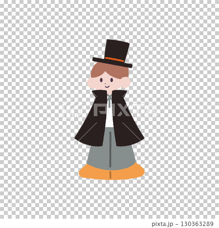 孩子裝扮成萬聖節的樣子[德古拉] 130363289