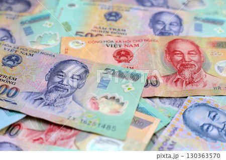 Vietnamese dong banknotes. Money concept Vietnamese dong banknotes. Money concept 130363570