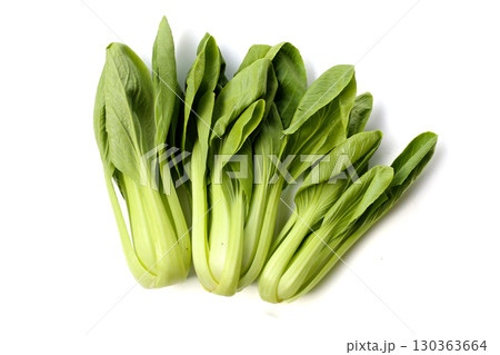 Fresh bok choy on white background. 130363664