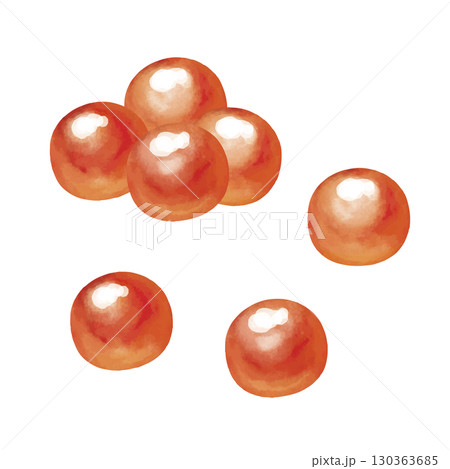 パーツ素材：いくらの水彩イラスト 130363685
