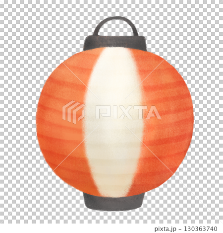 赤い提燈の単体イラスト 130363740