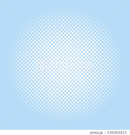 円形ハーフトーン素材ドット　白色　網点　水玉つぶつぶ　ベクターpng透明 130363813
