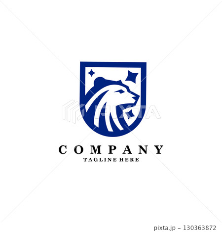 bear shield logo design vector bear shield logo design vector 130363872