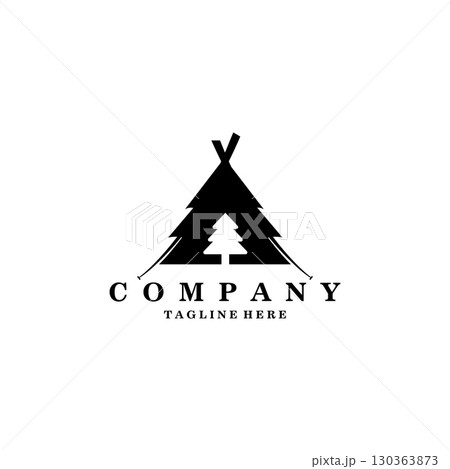 camp pine logo design vector camp pine logo design vector 130363873