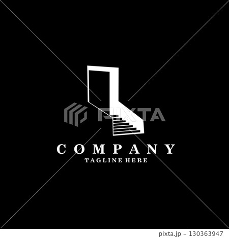 door stairs logo design vector 130363947