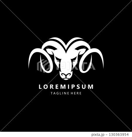 goat head logo design vector 130363954