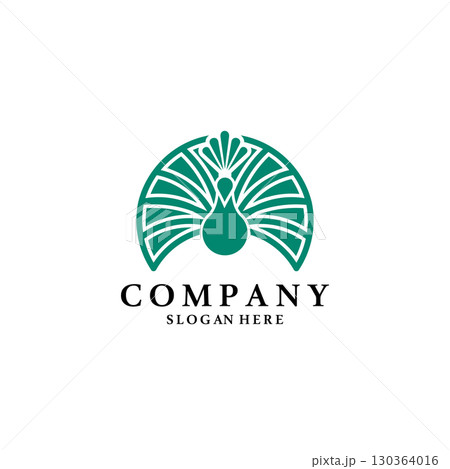 peacock blooming logo design vector peacock blooming logo design vector 130364016