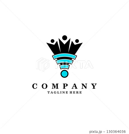 team network logo design vector 130364036