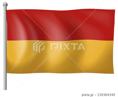 Red and Yellow Horizontal Bicolor Flag Illustration 130364340