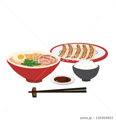 ラーメン餃子とライスのセット ラーメン餃子とライスのセット 130364603