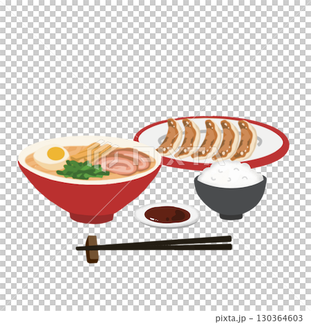 ラーメン餃子とライスのセット ラーメン餃子とライスのセット 130364603