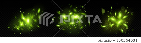 Magical firefly effect with glowing green light Magical firefly effect with glowing green light 130364681