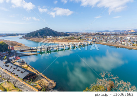 日本100名城　国宝犬山城　天守からの眺望　木曽川 130365662
