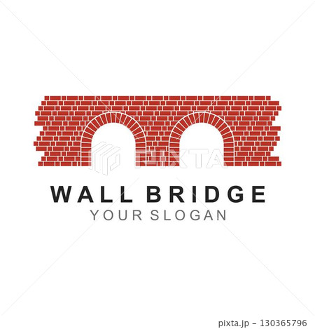 Wall bridge logo illustration vector 130365796