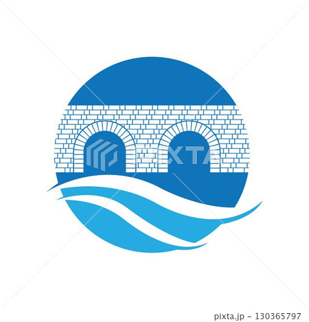 Wall bridge logo illustration vector 130365797