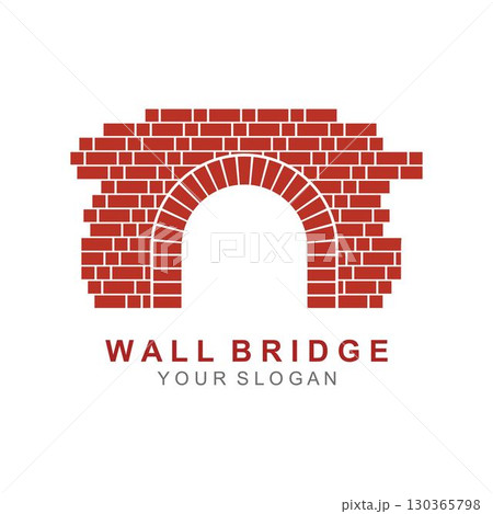 Wall bridge logo illustration vector 130365798
