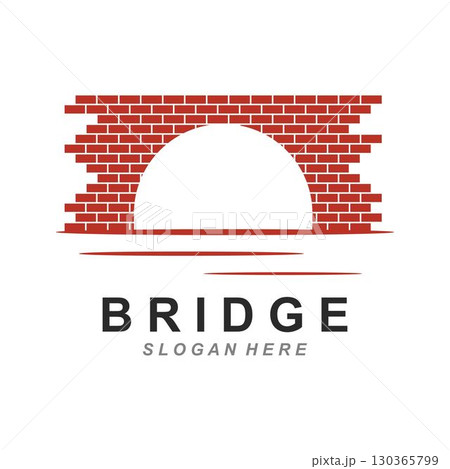 Wall bridge logo illustration vector 130365799