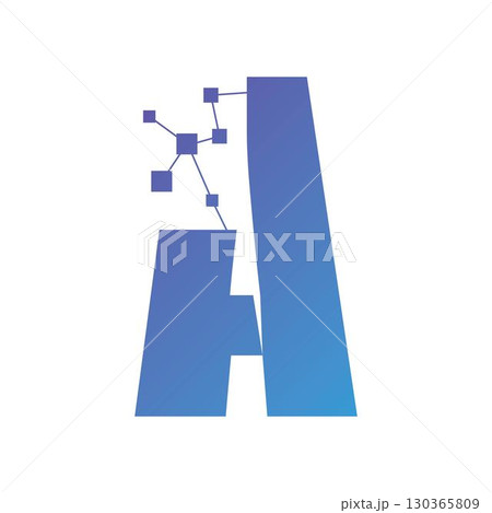 Initial letter alphabet pixel style logo vector 130365809