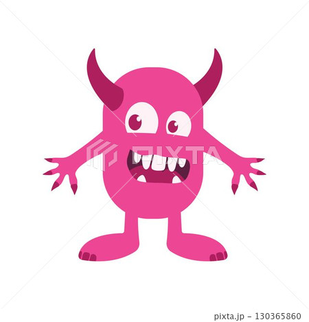 Monster cartoon devil character illustration 130365860