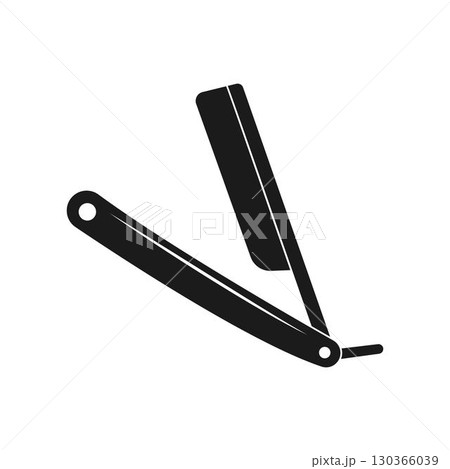 Straight razor knife icon design isolated on white background. 130366039