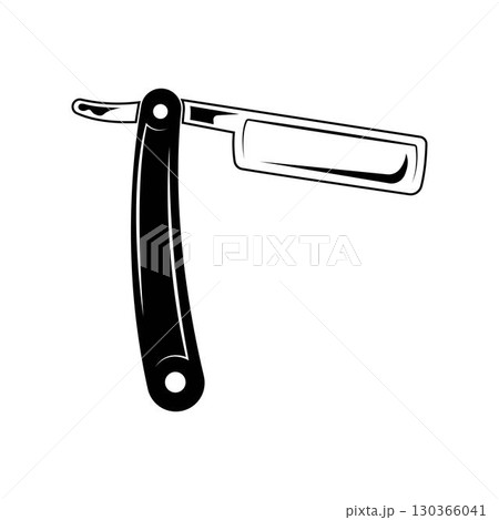 Straight razor knife icon design isolated on white background. 130366041