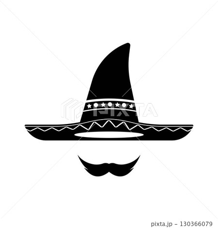 Sombrero hat icon logo flat design vector 130366079
