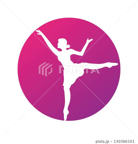Beautiful ballet dancer silhouette illustration 130366101
