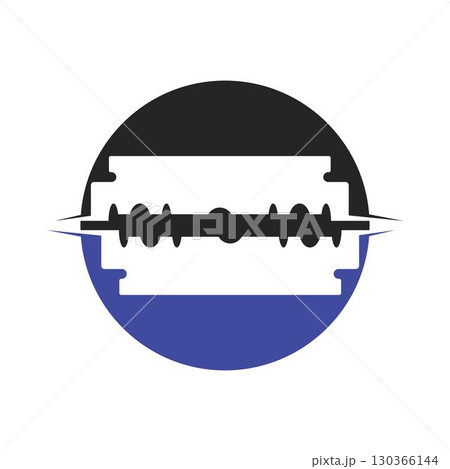 Razor blade icon. Razor blade logo design 130366144