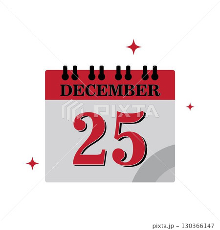 Christmas Calendar icon flat design template 130366147