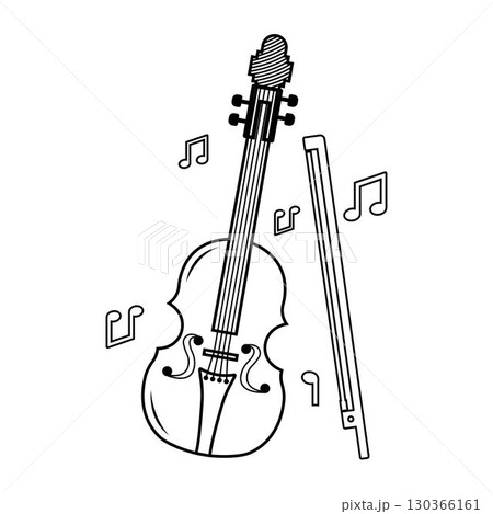 violin vector illustration symbol logo design 130366161