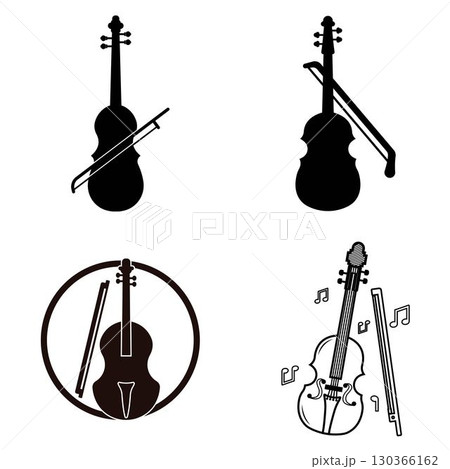 violin vector illustration symbol logo design 130366162