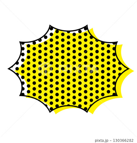 シンプルな吹き出しのイラスト　とげとげ　ドット柄 130366282