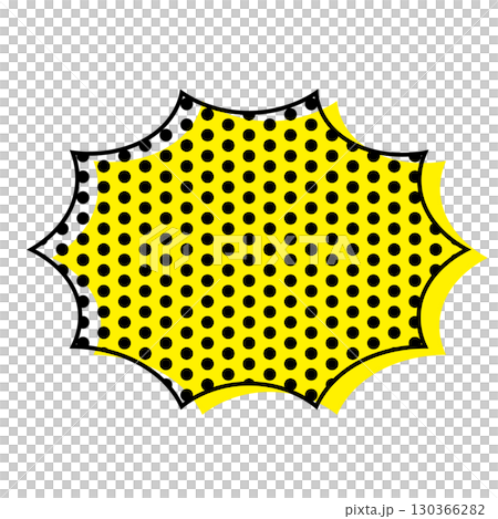 シンプルな吹き出しのイラスト　とげとげ　ドット柄 130366282