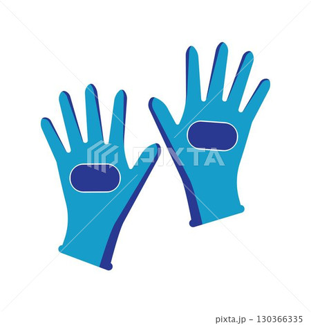Rubber gloves icon.Latex protection symbol silhouette vector illustration Rubber gloves icon.Latex protection symbol silhouette vector illustration 130366335