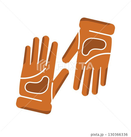Protective gloves vector. Builder gloves vector icon. Thick technical gloves logo design 130366336
