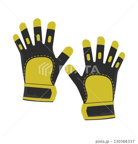 Protective gloves vector. Builder gloves vector icon. Thick technical gloves logo design 130366337