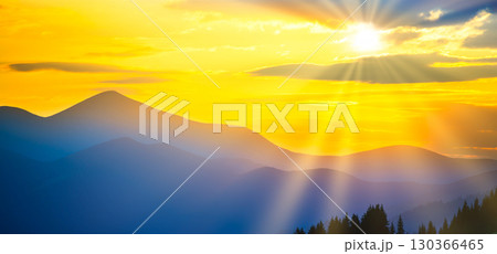 Beautiful sunset in the mountains Beautiful sunset in the mountains 130366465