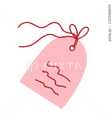 Cute valentine card in pink envelope with love message and doodle design. Handmade note with romantic decoration ideal for holiday greeting, love letters, and creative invitations. 130366608
