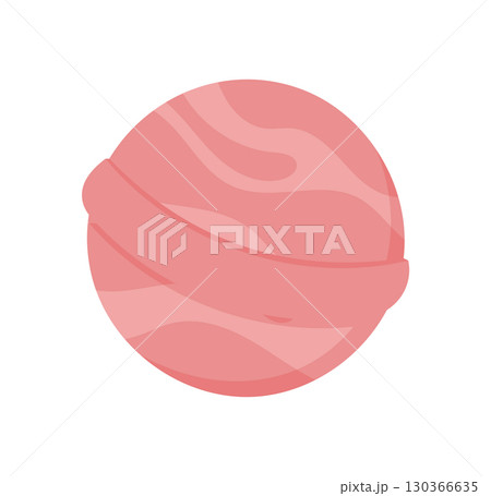 Flat cartoon of a bath bomb representing beauty and cosmetic product in a spa setting. Concept of relaxation, skincare, and personal care, ideal for spa beauty themes. Flat cartoon of a bath bomb representing beauty and cosmetic product in a spa setting. Concept of relaxation, skincare, and personal care, ideal for spa beauty themes. 130366635