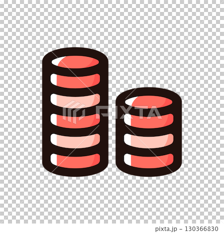 Chip illustration icon (entertainment, leisure, gambling material) 130366830
