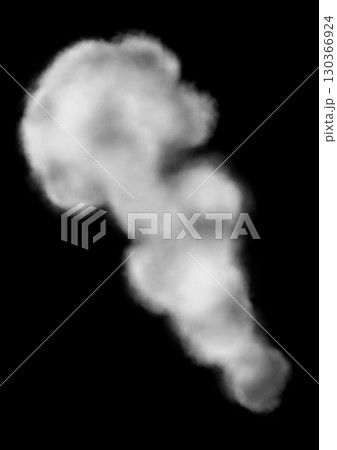 白色で水墨画のような立ち昇る煙 130366924