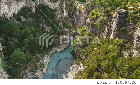 Osumi Canyon with Osum River in Deep Gorge 130367320