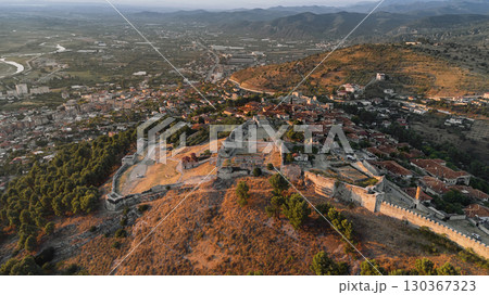 Drone Landscape of Fortification Wall of Berat Castle Drone Landscape of Fortification Wall of Berat Castle 130367323