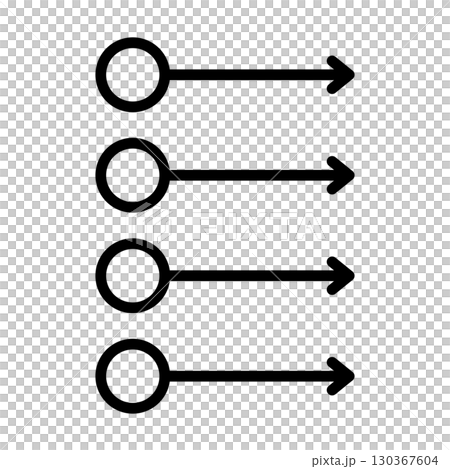 An icon that represents movement in one direction. An icon that represents movement in one direction. 130367604
