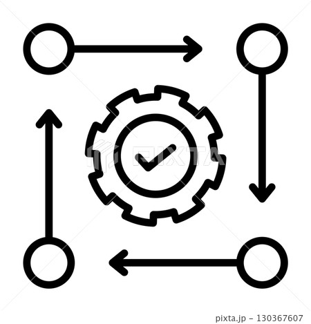 規則性に従って稼働していることを表すアイコン。中心にはギアがあります。 規則性に従って稼働していることを表すアイコン。中心にはギアがあります。 130367607