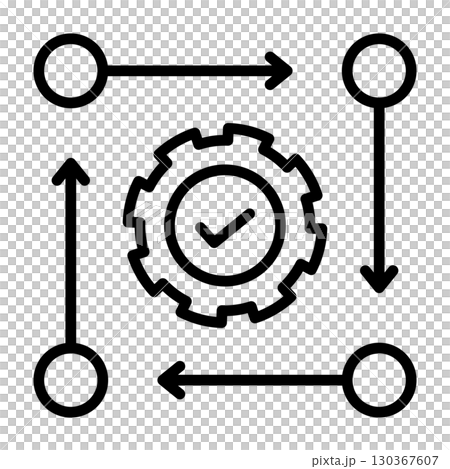 規則性に従って稼働していることを表すアイコン。中心にはギアがあります。 規則性に従って稼働していることを表すアイコン。中心にはギアがあります。 130367607