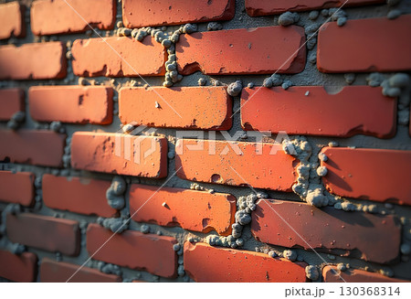 red brick wall texture background material of industry 130368314